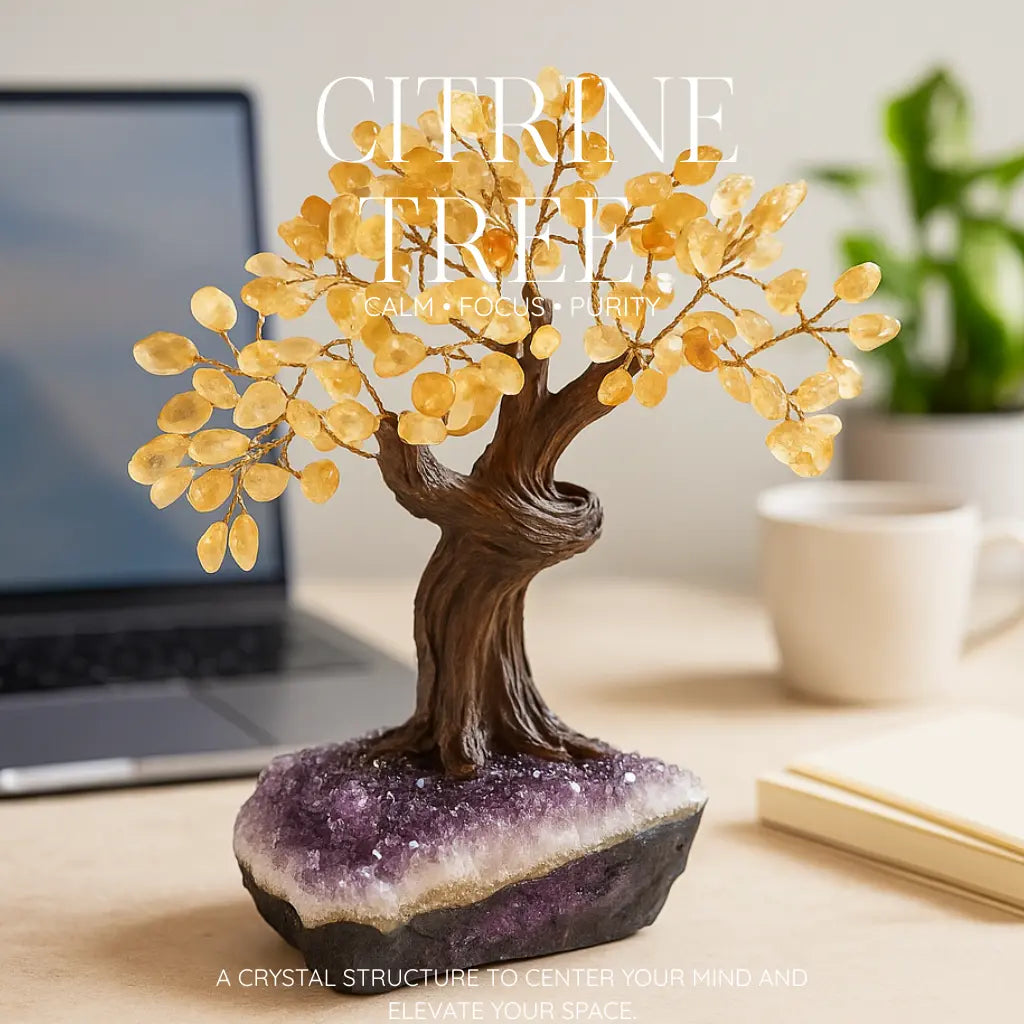 Tumbled Citrine Tree 30cm – Radiant Joy and Polished Elegance Sylvia Crystals Sp. z o.o.