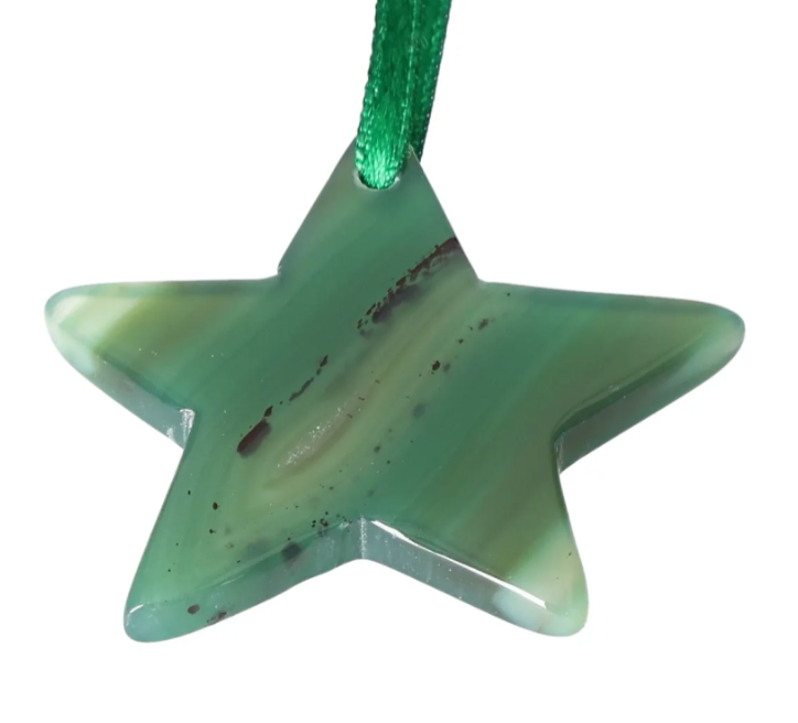 Polished Agate Stars Green S