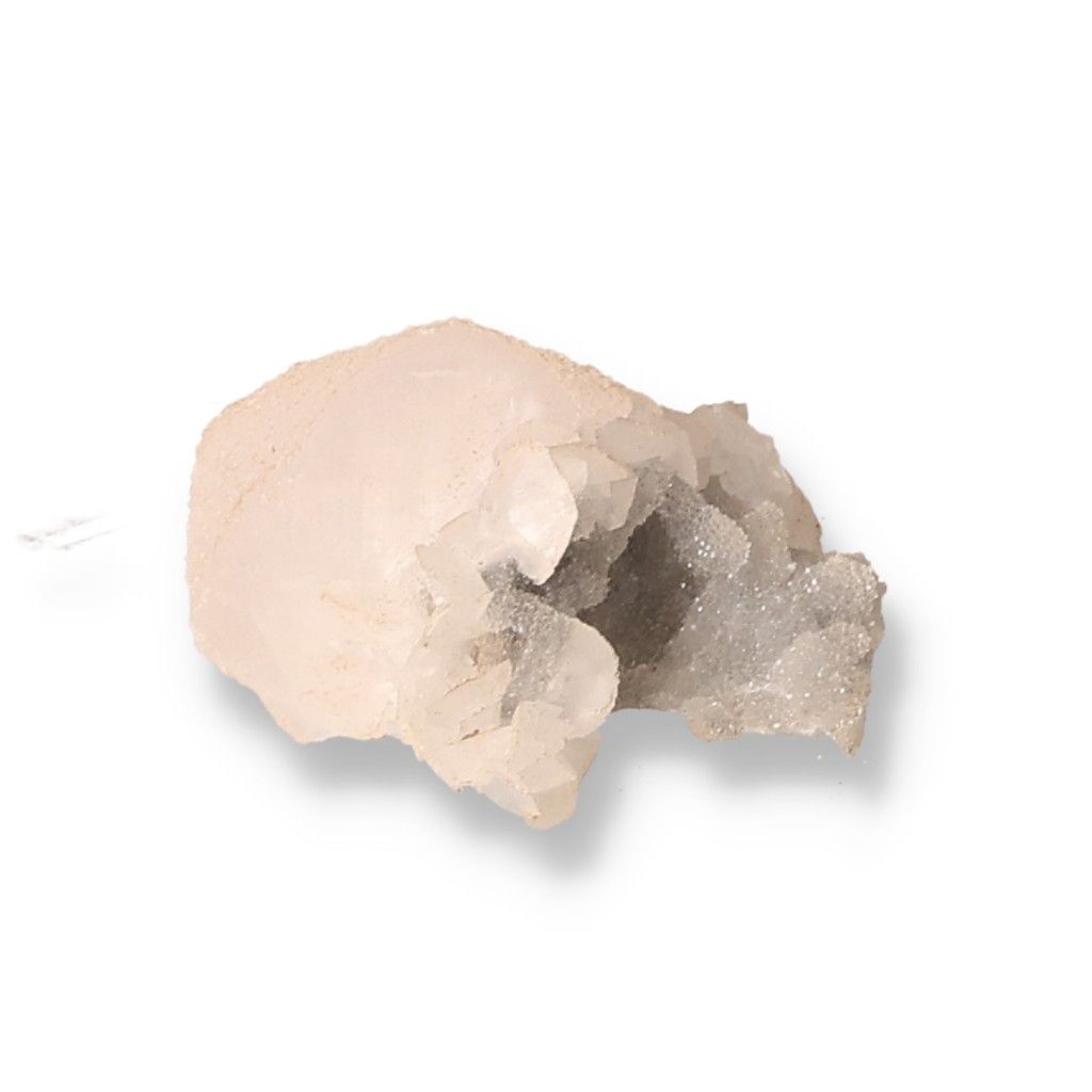 Raw quartz crystal specimen showcasing its natural structure and shimmering facets.