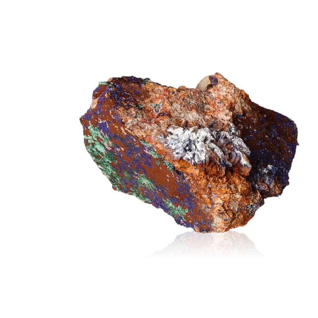 Vibrant malachite druze showcasing its natural green and brown hues, symbolizing courage and harmony with soothing energy.