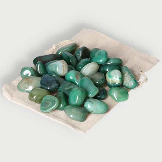 Getrommelde groene agaat - 1 kg