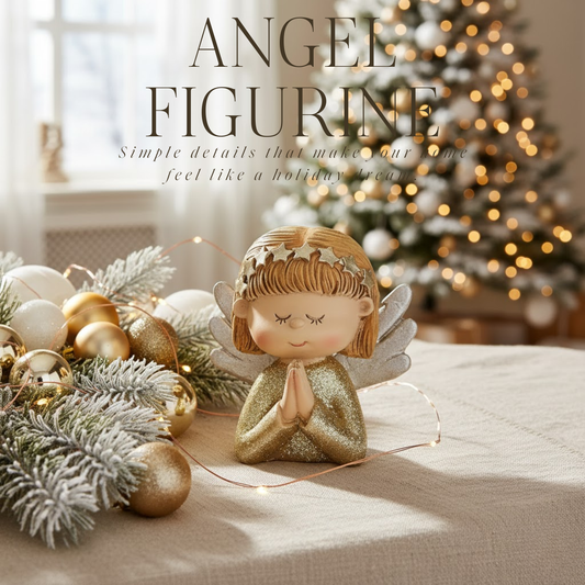 Engelskulptur mit Glitzer aus Poly-Gold 2