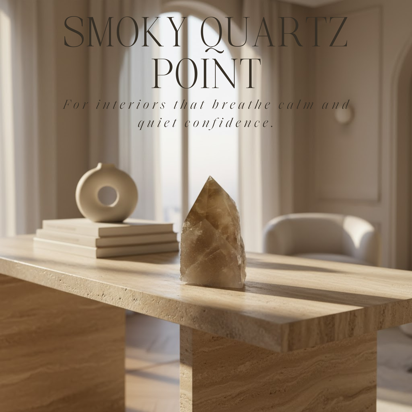 Polierter Rauchquarz-Spitzenstein