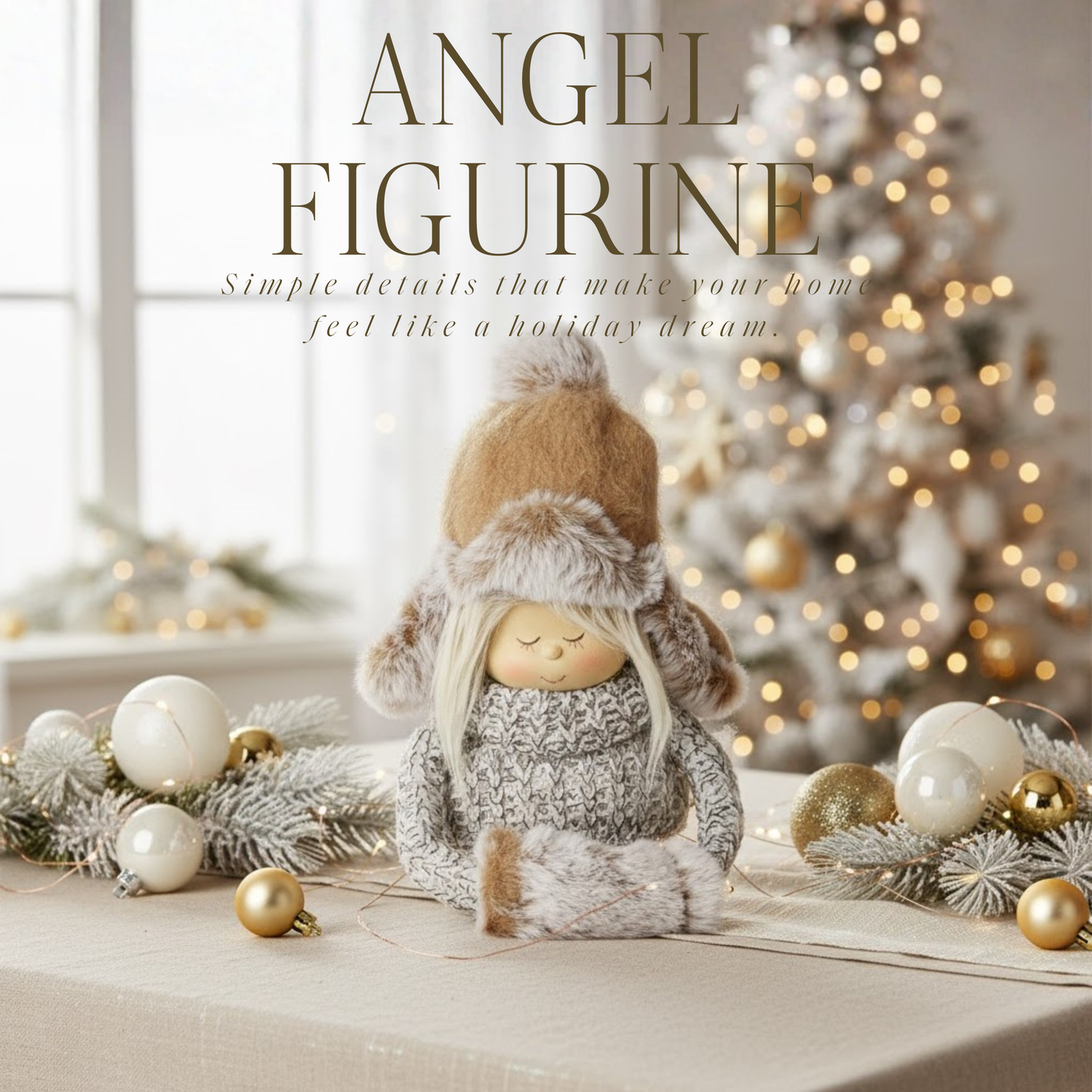 Figurine de décoration hivernale aspect tricoté 2