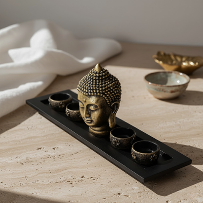 Wooden Buddha Tea Light Holder – Tranquil Glow and Spiritual Warmth 589826