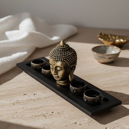 Wooden Buddha Tea Light Holder – Tranquil Glow and Spiritual Warmth 589826