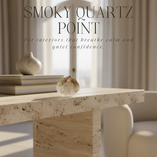 Polierter Rauchquarz-Spitzenstein