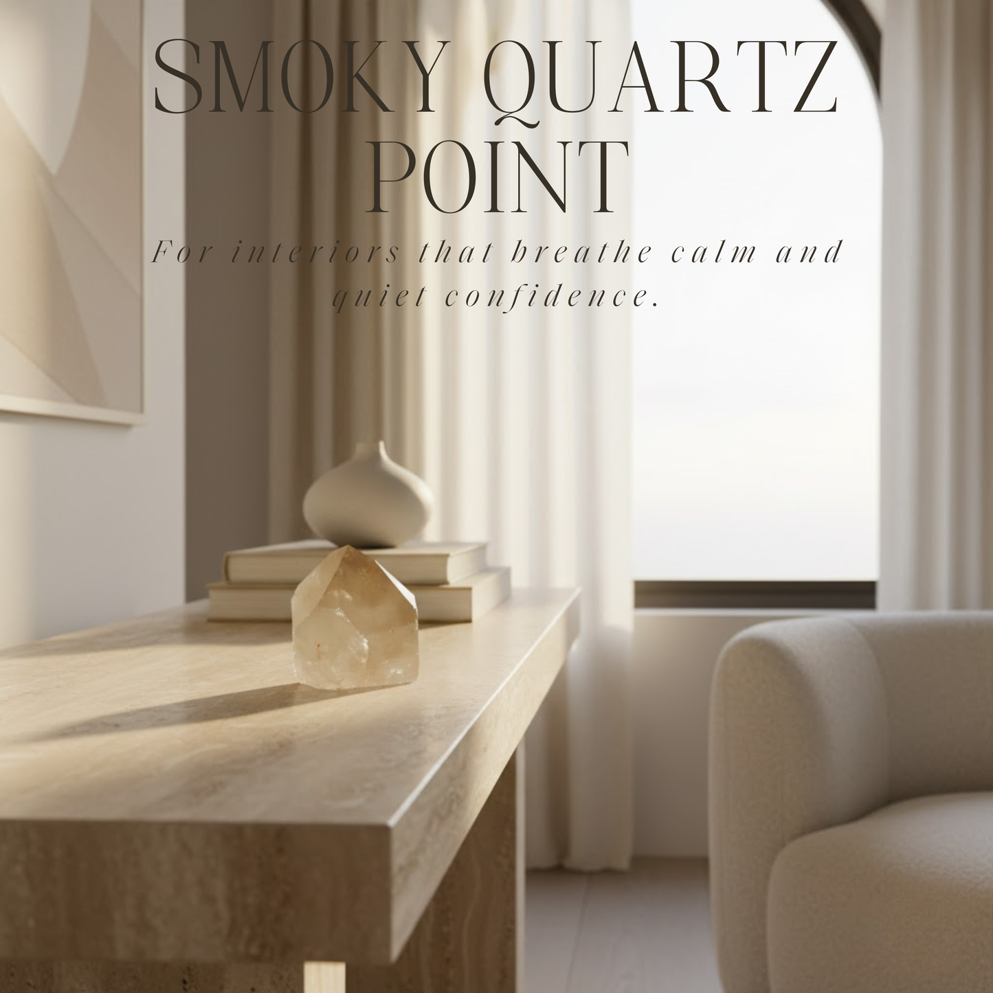 Polierter Rauchquarz-Spitzenstein