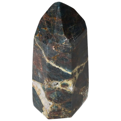 Apatite Obelisk from Sylvia Crystals showcases aesthetic beauty and spiritual energy, ideal for crystal collections and conscious luxury.