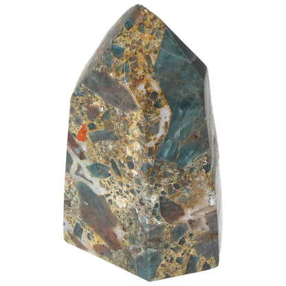 Vibrant Apatite Obelisk from Sylvia Crystals, perfect for enhancing clarity, focus, and spiritual enlightenment in any setting.