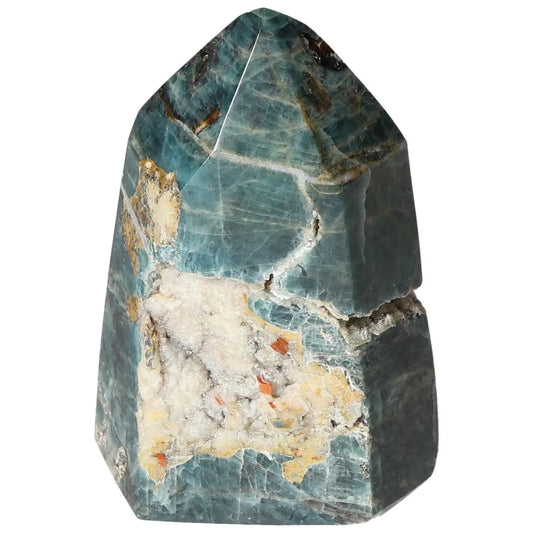 Vibrant Apatite Obelisk from Sylvia Crystals, premium quality gemstone with rich hues for conscious living decor