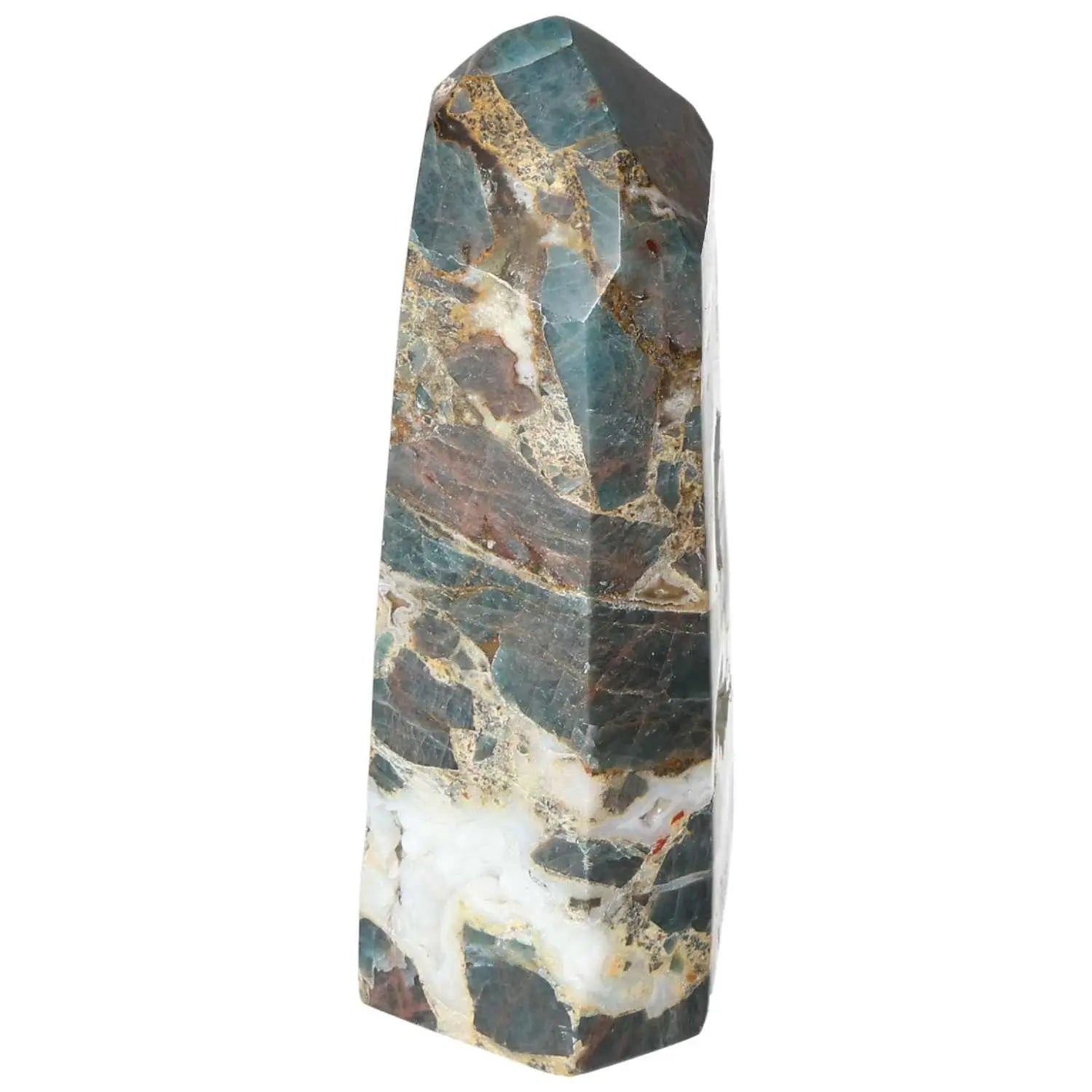 Apatite Obelisk by Sylvia Crystals featuring exquisite blue hues and premium craftsmanship for spiritual significance and luxury.