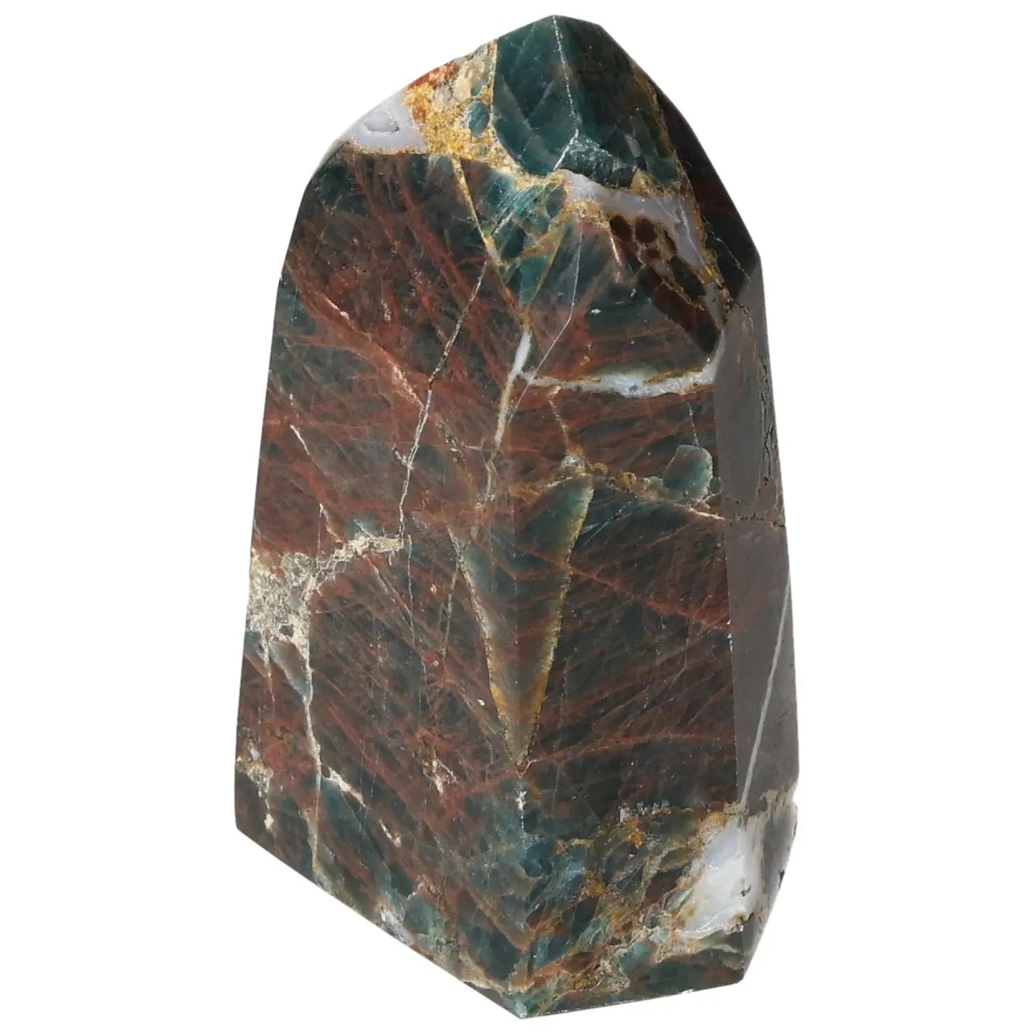 Apatite Obelisk from Sylvia Crystals, showcasing premium quality and rich hues, known for its spiritual properties.