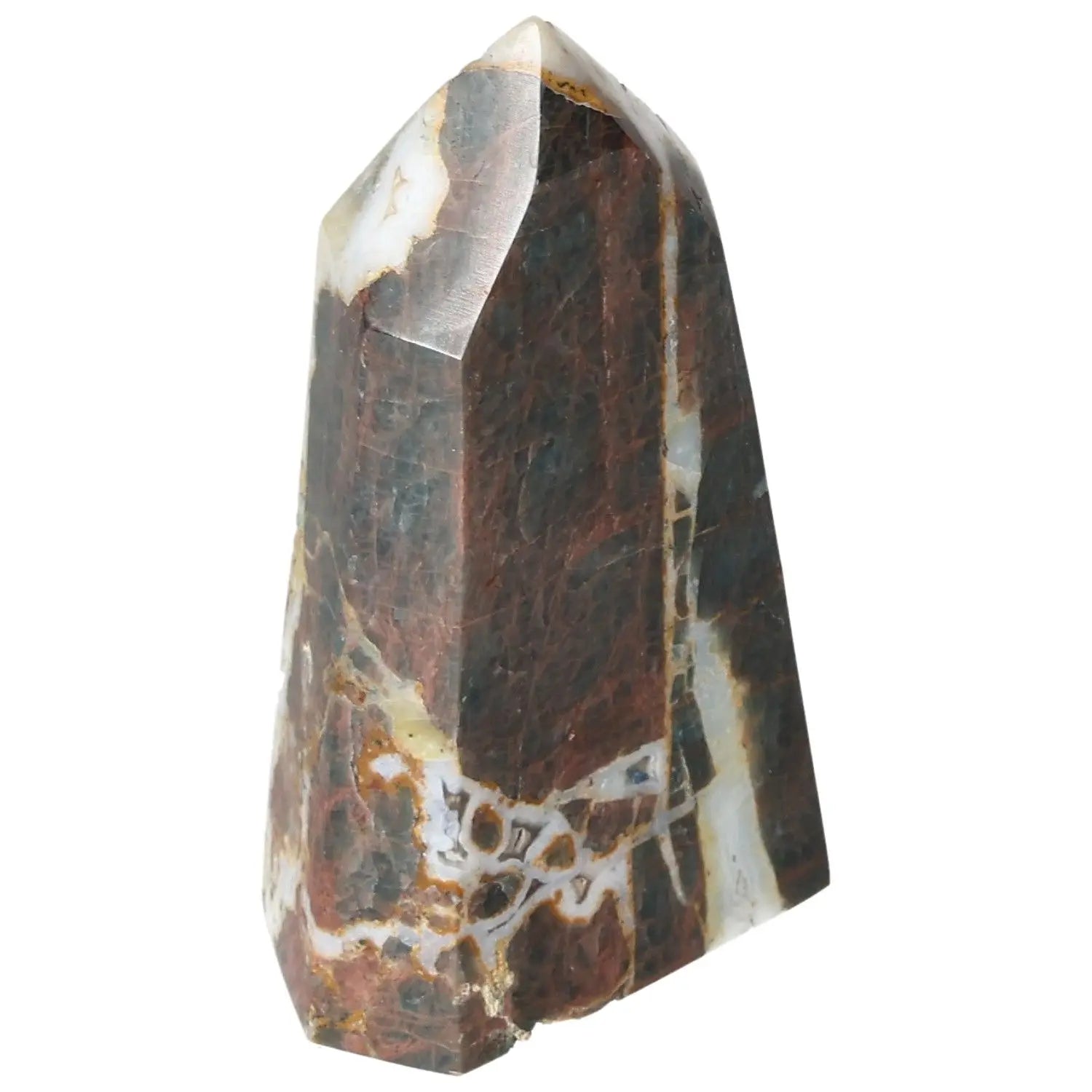Apatite Obelisk with vibrant blue hues, perfect for enhancing clarity and fostering personal growth, from Sylvia Crystals collection.
