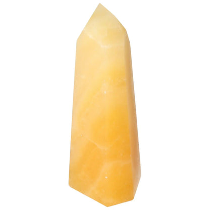 Mexican Calcite Obelisk from Sylvia Crystals, promoting confidence and motivation, premium quality handpicked crystal.