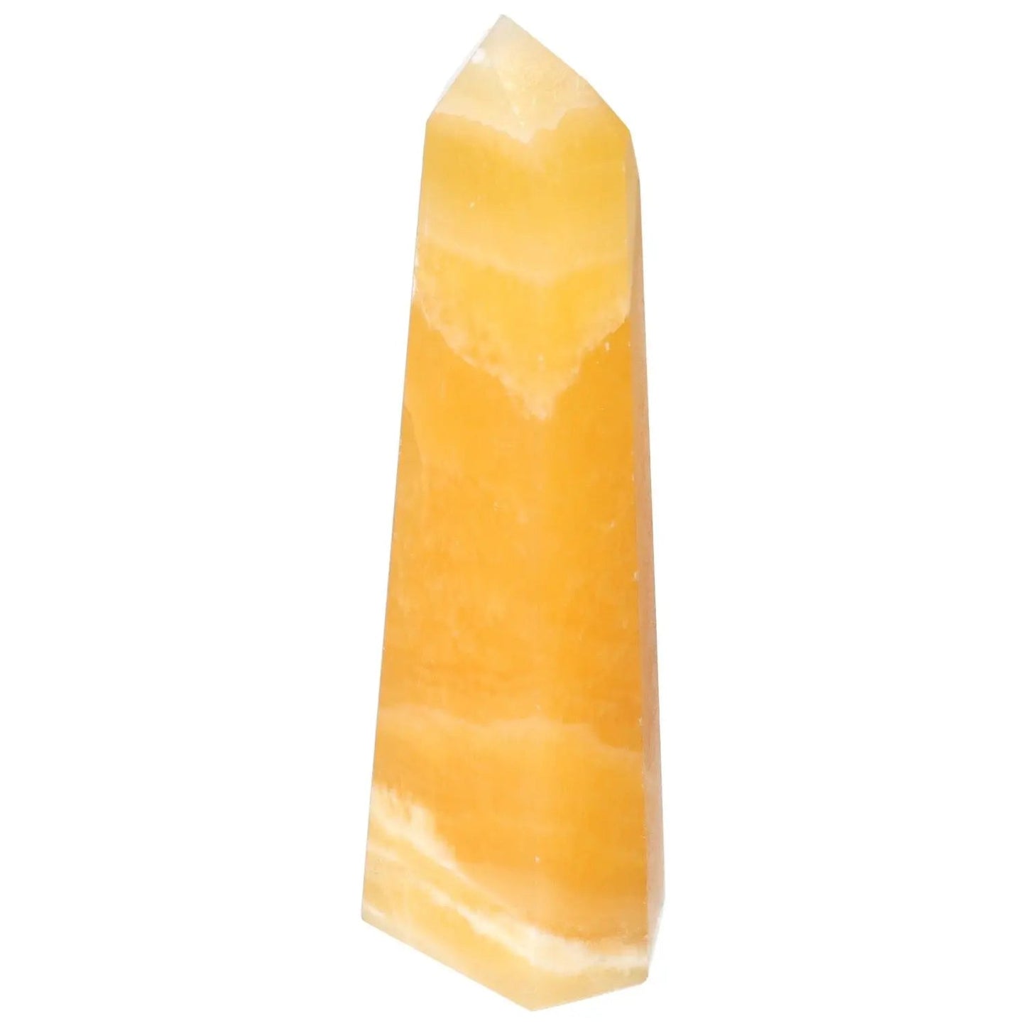 Mexican Calcite Obelisk from Sylvia Crystals showcasing luxury and transformative energy.