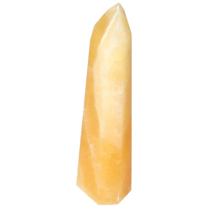 Mexican Calcite Obelisk from Sylvia Crystals, enhancing self-confidence, spiritual clarity, and personal growth with natural elegance.