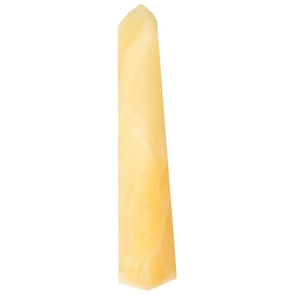 Mexican Calcite Obelisk from Sylvia Crystals, showcasing premium quality and timeless elegance, boosts self-confidence and motivation.