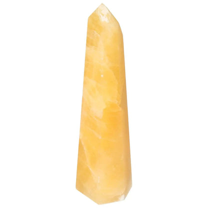 Elegant Mexican Calcite Obelisk from Sylvia Crystals, showcasing premium quality and craftsmanship in a harmonious design.