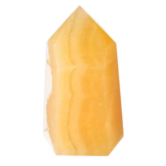 Mexican Calcite Obelisk from Sylvia Crystals, showcasing premium craftsmanship and transformative spiritual properties.