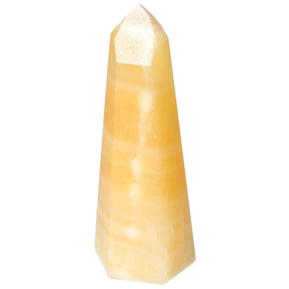 Mexican Calcite Obelisk by Sylvia Crystals, a decorative piece for spiritual vitality, enhancing self-confidence and energy.
