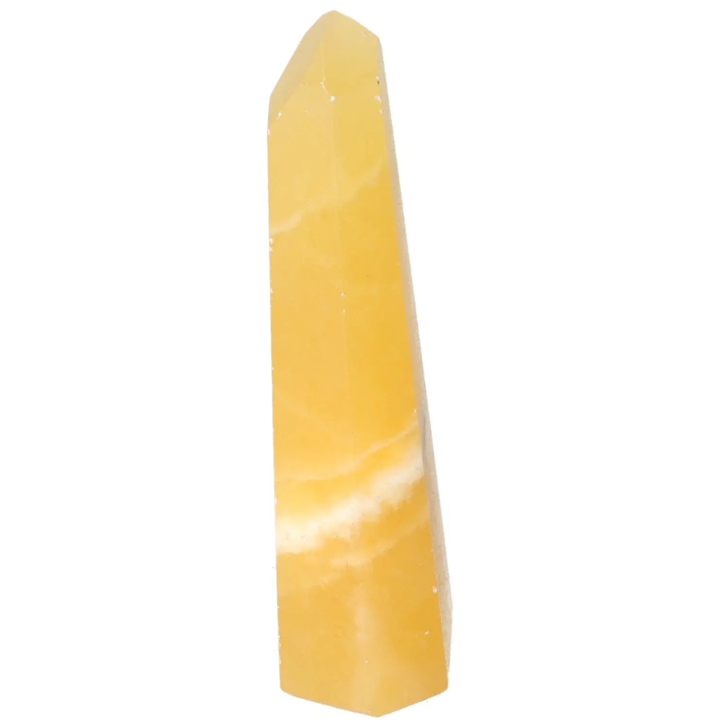 Mexican Calcite Obelisk - yellow calcite crystal tower for home decor from Sylvia Crystals.
