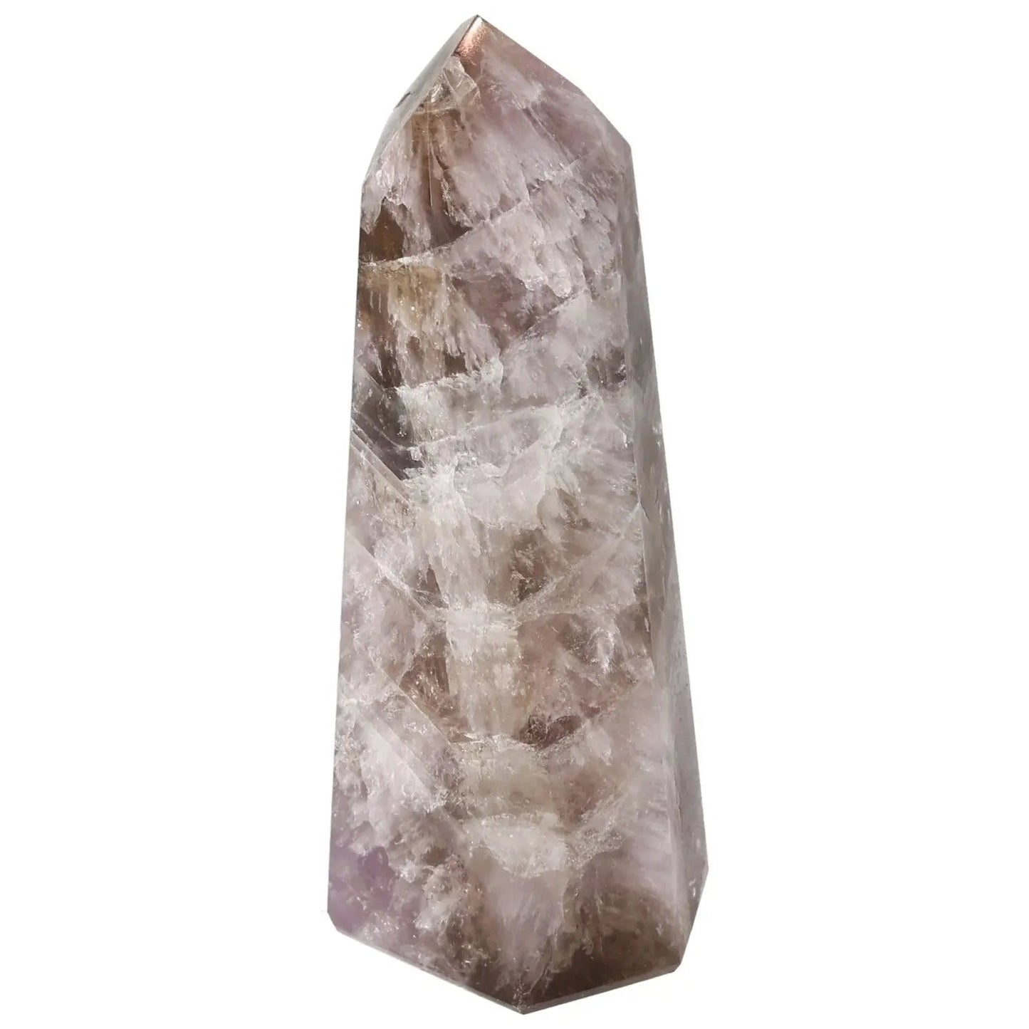 Seven Point Polished Amethyst Crystal from Sylvia Crystals, offering tranquility and energy elevation, handcrafted for luxury and conscious living.