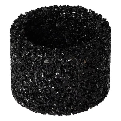 Luxurious Candle Holder Tourmaline S by Sylvia Crystals, featuring elegant black tourmaline for energetic cleansing.