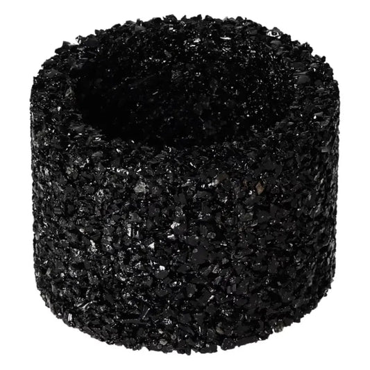 Luxurious Candle Holder Tourmaline S by Sylvia Crystals, featuring elegant black tourmaline for energetic cleansing.