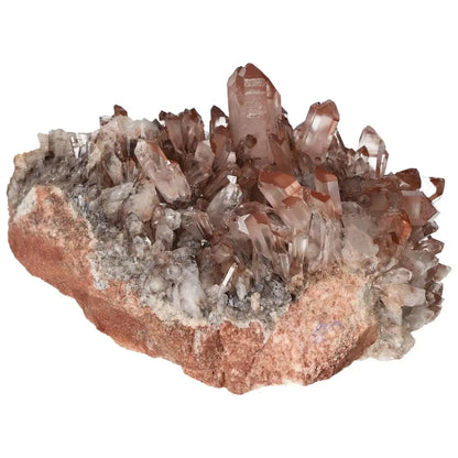 Quartz Cluster with Lithium from Sylvia Crystals, featuring handpicked high-quality stones for visual appeal and energetic benefits.