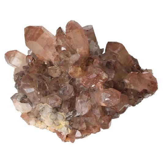 Quartz cluster with lithium from Sylvia Crystals, showcasing natural beauty and healing properties, ideal for chakra support.