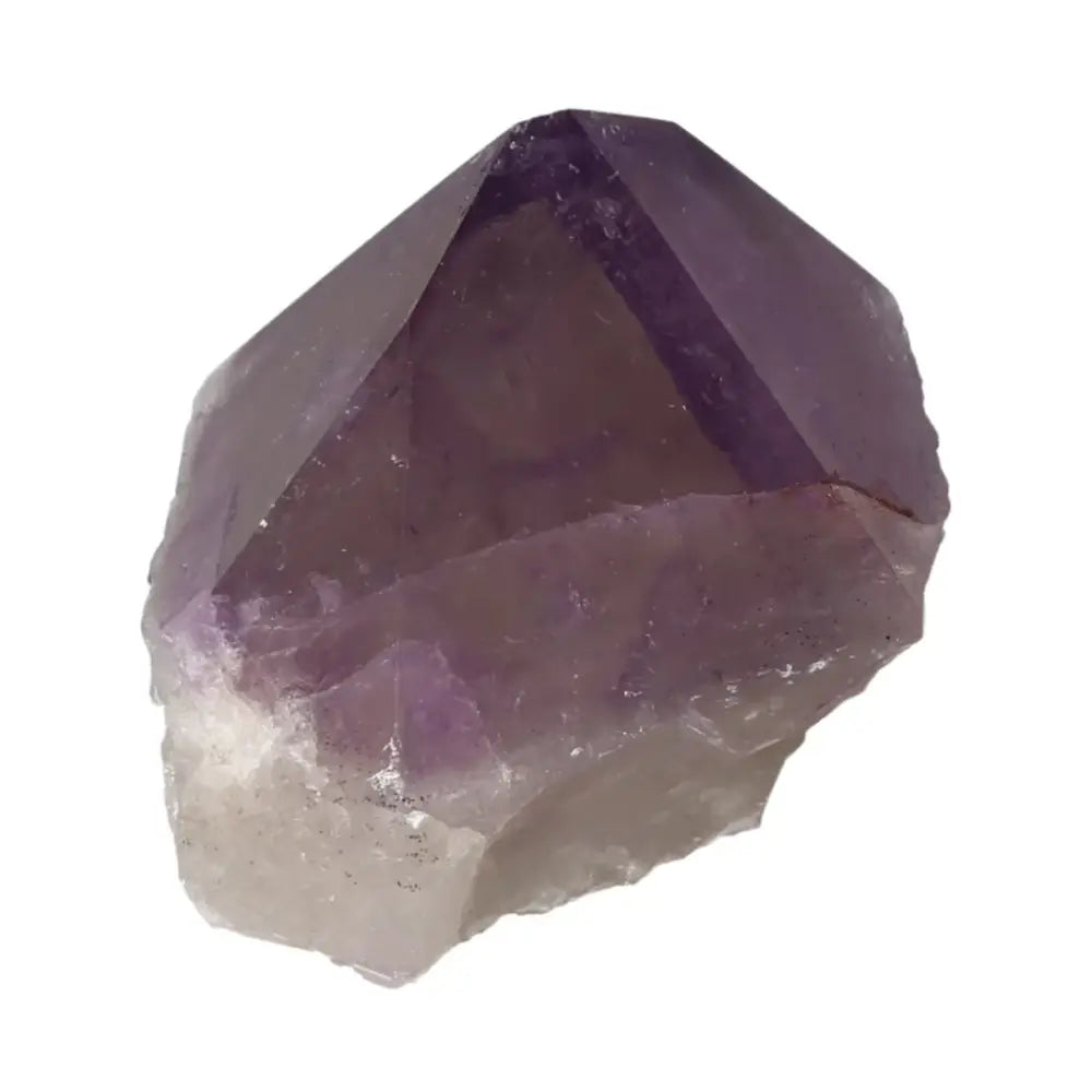 A polished point amethyst crystal by Sylvia Crystals, showcasing deep violet hues and luxurious elegance.