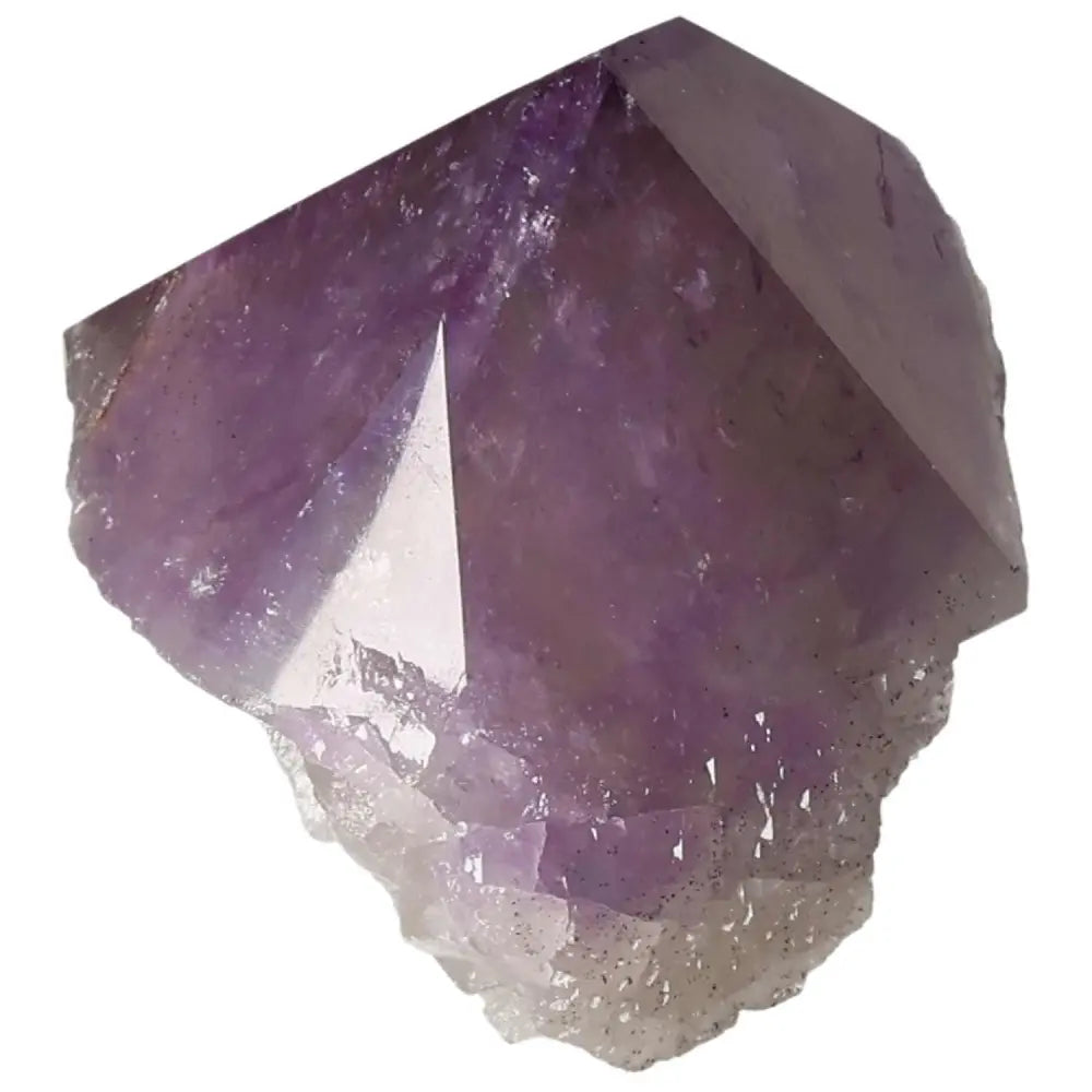 Polished Point Amethyst crystal by Sylvia Crystals featuring deep violet hues, symbolizing elegance and spiritual harmony.