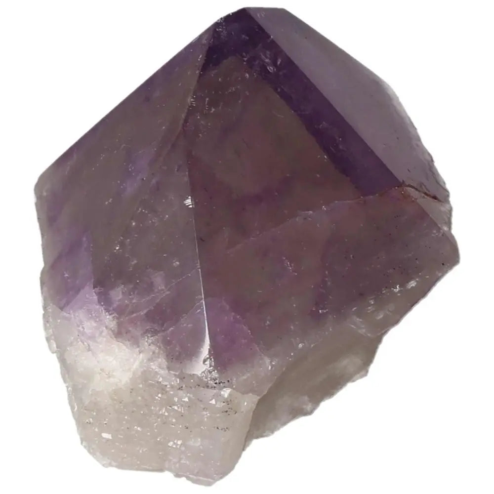 Elegant polished point amethyst crystal by Sylvia Crystals, showcasing deep violet hues and spiritual elegance.