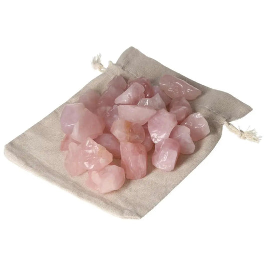 Bag of Tumbled Rose Quartz Stones from Sylvia Crystals, 1KG, 20 pieces, promoting self-love and healing energy, luxurious and high quality.
