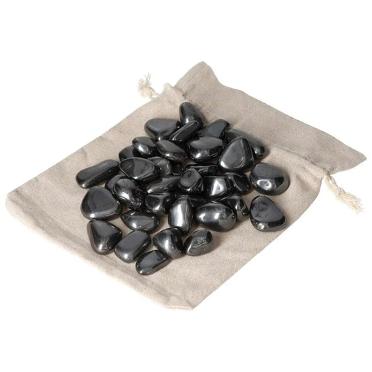 Premium Tumbled Hematite Stones in a Bag, 1KG Pack, 30PCS - Enhance Strength and Courage with Sylvia Crystals' Handpicked Collection