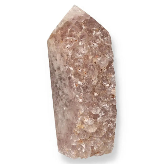 Agate Geoded Point crystal showcasing unique patterns and hues, perfect for emotional balance and harmony.