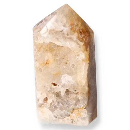 Agate Geoded Point gemstone with natural geode formation, celebrated for energy balance and grounding.