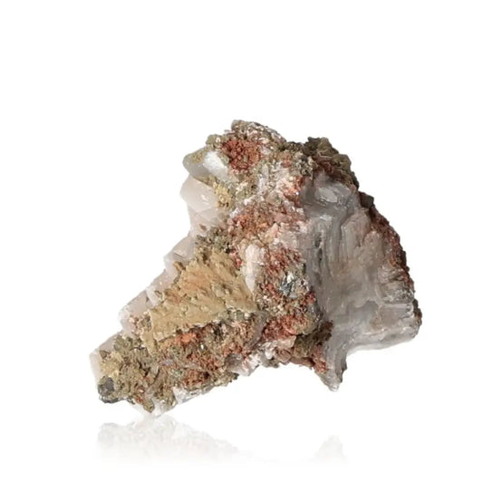 Creedite mineral with orange and purple hues, symbolizing spiritual growth and earthly beauty.