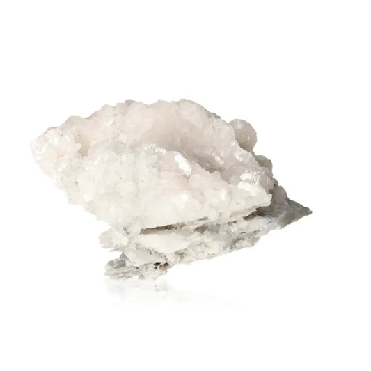White Calcite crystal showcasing vibrant structure for healing and energy amplification, enhancing spiritual growth and clarity.