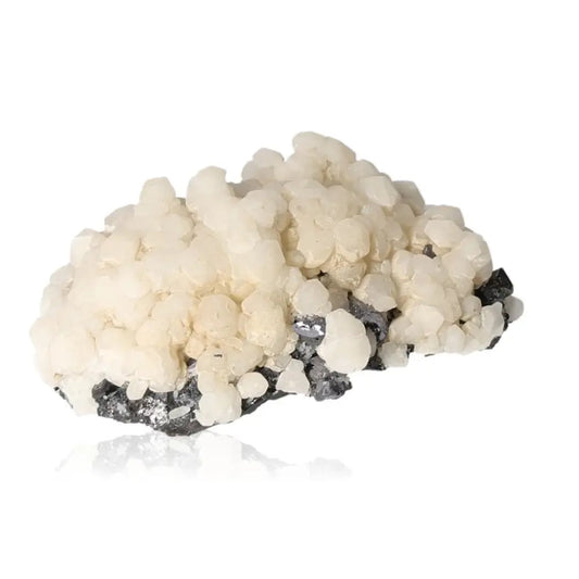 Quartz on Galena crystal displaying energy amplification and clarity-enhancing properties, perfect for healing and focus.