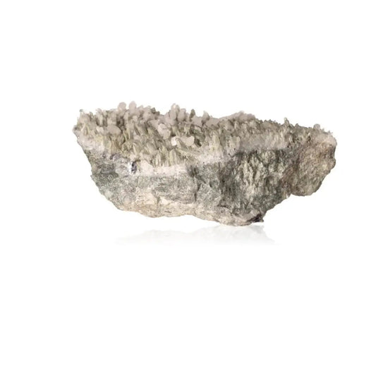 Premium Quartz with Calcite crystal from Sylvia Crystals, showcasing a blend of clarity and soothing essence for energetic benefits.