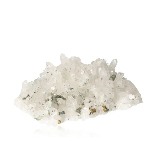 Radiant quartz crystal with dazzling clarity, enhancing balance and focus; exquisite transparency and sparkling brilliance captured.