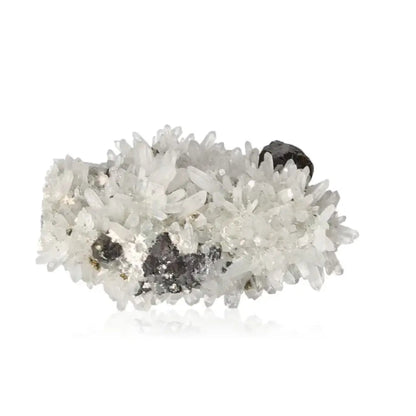Clear quartz crystal cluster enhancing energy flow and concentration.