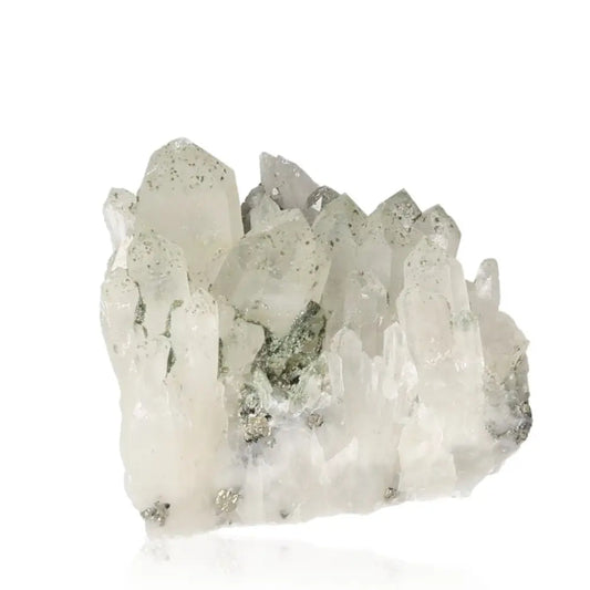 Clear quartz crystal cluster with sparkling clarity, ideal for energy enhancement and personal well-being.