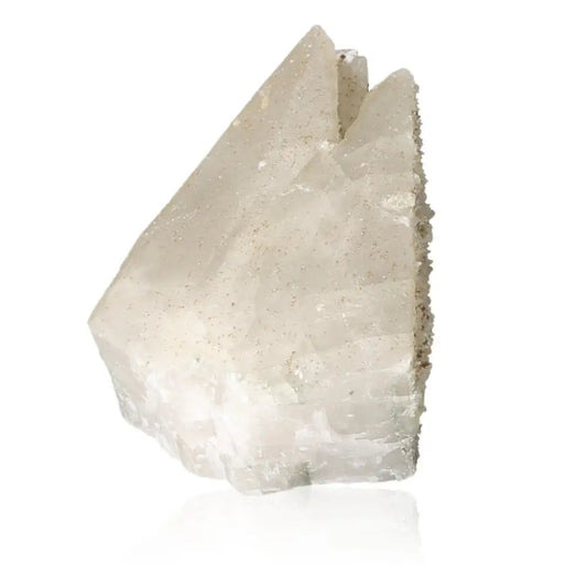 Quartz with Calcite crystal from Sylvia Crystals, showcasing its ethereal beauty and spiritual energy, perfect for chakra activation.