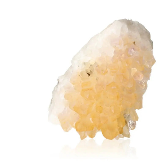 Golden-hued Quartz crystal with brilliant sparkle, ideal for enhancing energy flow, mental clarity, and emotional stability.