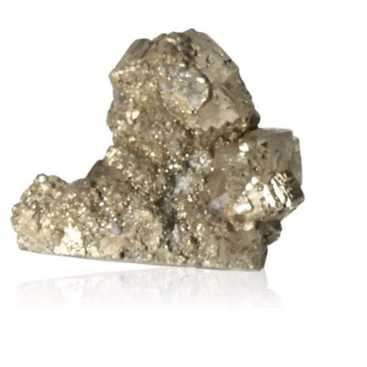 Pyrite mineral known as Fool's Gold with golden hue and metallic luster, symbolizing abundance and prosperity.
