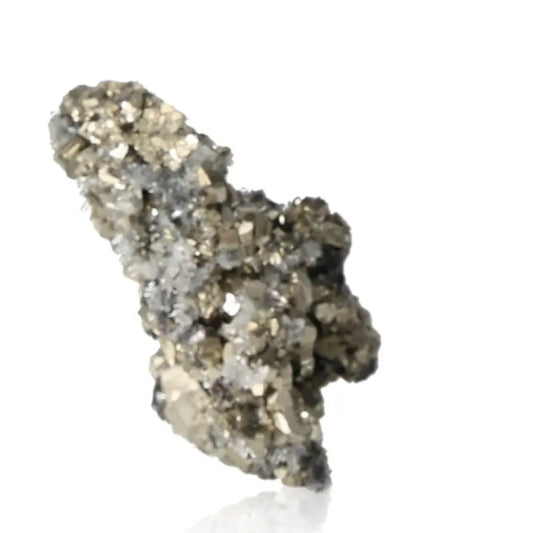 Pyrite with Sphalerite and Quartz crystal, showcasing its radiant golden shimmer and spiritual allure, from Sylvia Crystals.