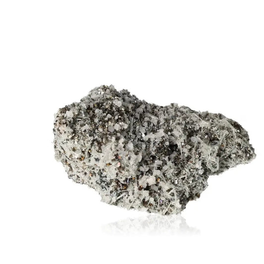 Pyrite mineral rock with radiant golden hue and metallic luster, symbolizing abundance and wealth, often called Fool's Gold.